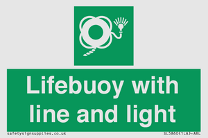 Lifebuoy with line and light